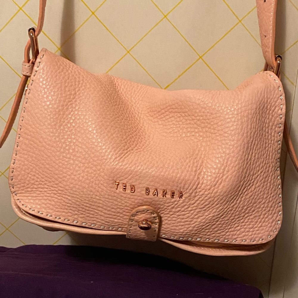 Ted Baker Pink Pebbled Leather Crossbody Bag